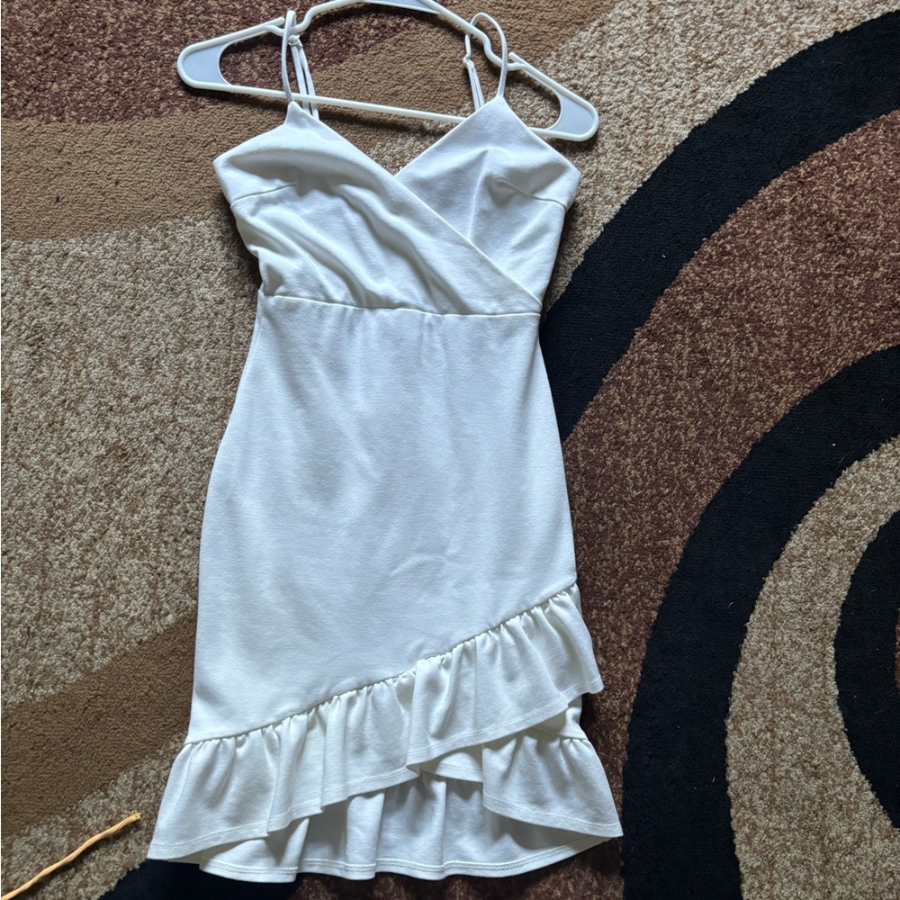 Lulus White Ruffle Hem Dress - Picture 4 of 8